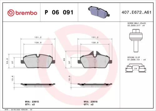 ABS Brake Pad Set, disc brake (P 06 091)