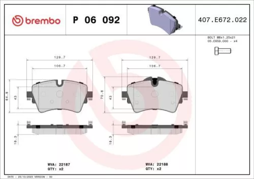 ABS Brake Pad Set, disc brake (P 06 092)
