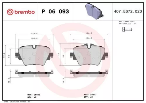 ABS Brake Pad Set, disc brake (P 06 093)