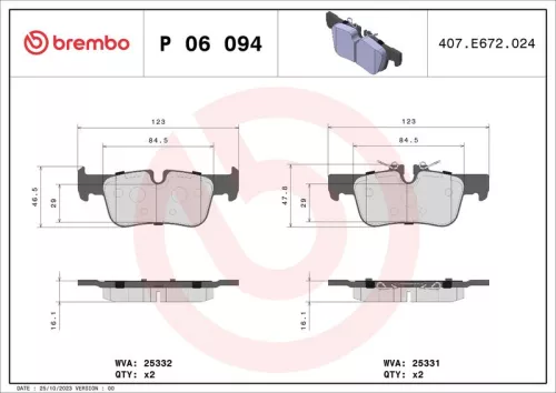ABS Brake Pad Set, disc brake (P 06 094)