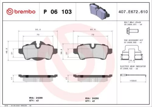ABS Brake Pad Set, disc brake (P 06 103)
