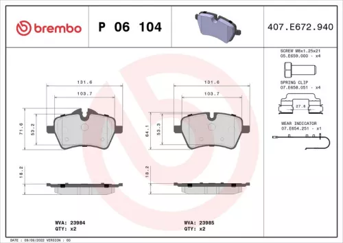 ABS Brake Pad Set, disc brake (P 06 104)