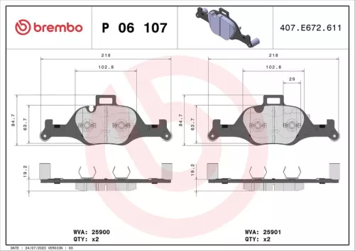 ABS Brake Pad Set, disc brake (P 06 107)