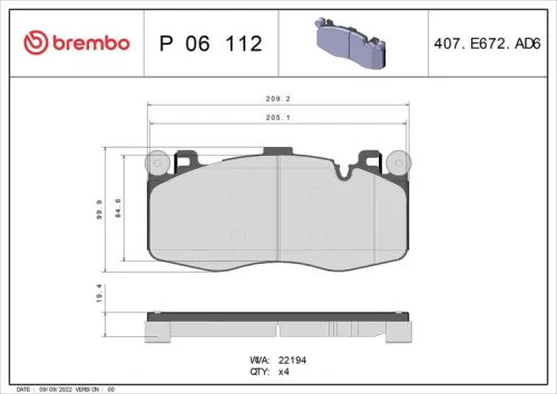 ABS Brake Pad Set, disc brake (P 06 112)
