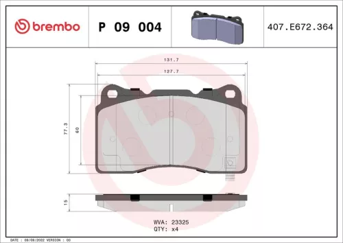 ABS Brake Pad Set, disc brake (P 09 004)