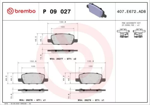 ABS Brake Pad Set, disc brake (P 09 027)