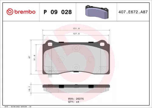 ABS Brake Pad Set, disc brake (P 09 028)