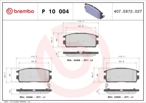 ABS Brake Pad Set, disc brake (P 10 004)