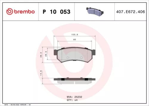 ABS Brake Pad Set, disc brake (P 10 053)