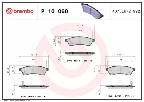 ABS Brake Pad Set, disc brake (P 10 060)
