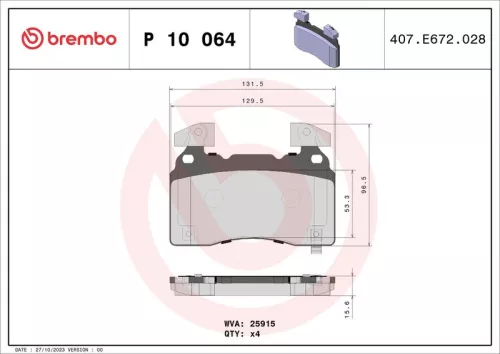 ABS Brake Pad Set, disc brake (P 10 064)