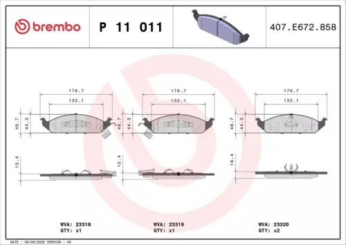 ABS Brake Pad Set, disc brake (P 11 011)
