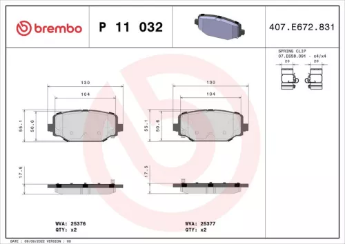 ABS Brake Pad Set, disc brake (P 11 032)