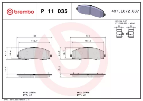 ABS Brake Pad Set, disc brake (P 11 035)