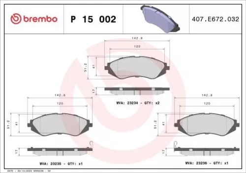 ABS Brake Pad Set, disc brake (P 15 002)