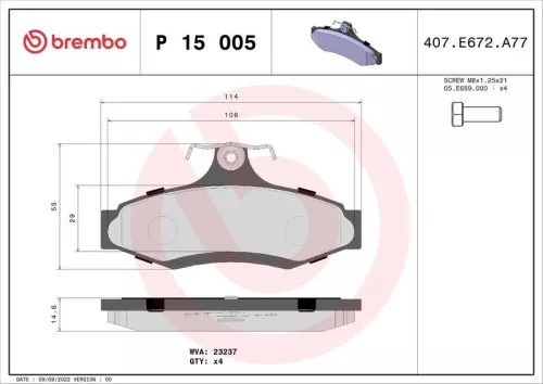 ABS Brake Pad Set, disc brake (P 15 005)