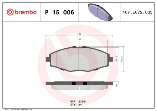 ABS Brake Pad Set, disc brake (P 15 006)