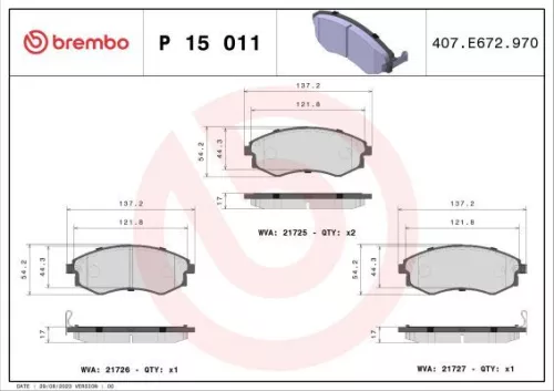 ABS Brake Pad Set, disc brake (P 15 011)