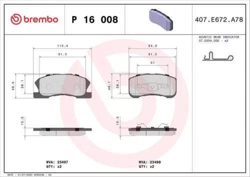 ABS Brake Pad Set, disc brake (P 16 008)