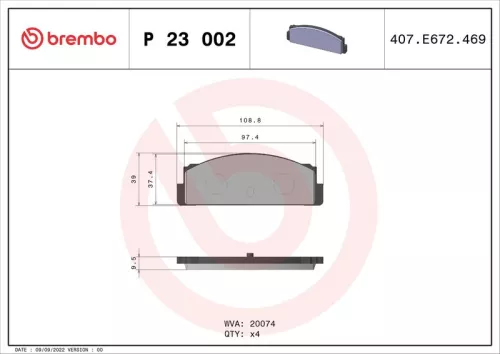 ABS Brake Pad Set, disc brake (P 23 002)