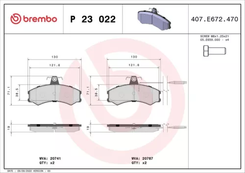 ABS Brake Pad Set, disc brake (P 23 022)