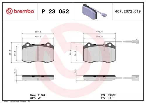 ABS Brake Pad Set, disc brake (P 23 052)