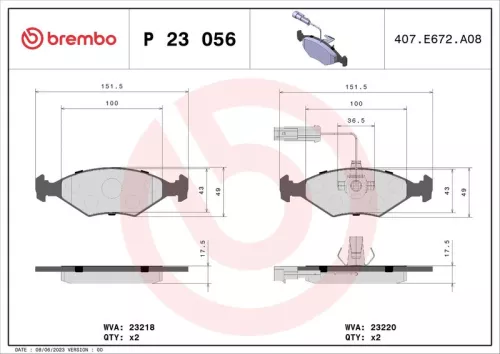 ABS Brake Pad Set, disc brake (P 23 056)