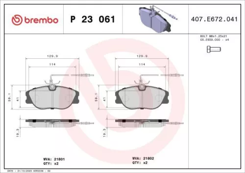 ABS Brake Pad Set, disc brake (P 23 061)