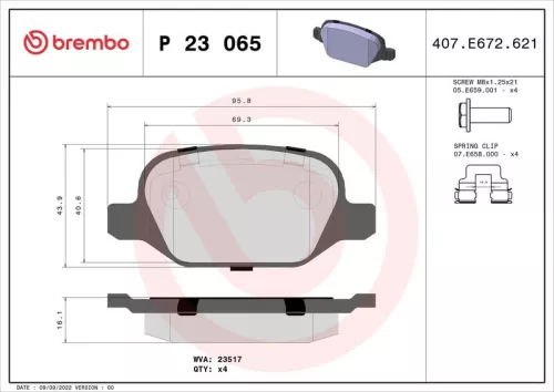 ABS Brake Pad Set, disc brake (P 23 065)