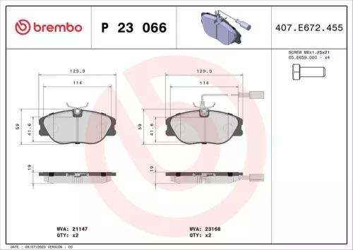 ABS Brake Pad Set, disc brake (P 23 066)