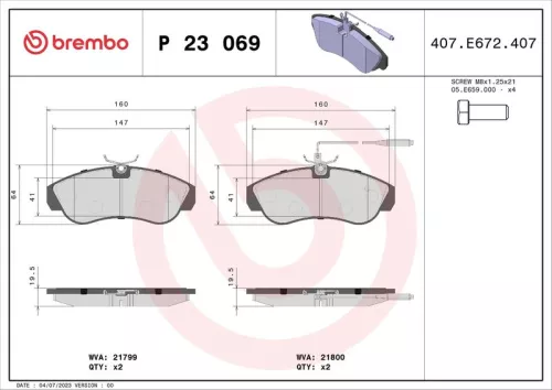 ABS Brake Pad Set, disc brake (P 23 069)
