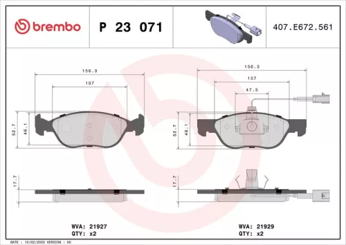 ABS Brake Pad Set, disc brake (P 23 071)
