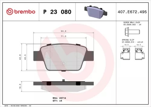 ABS Brake Pad Set, disc brake (P 23 080)