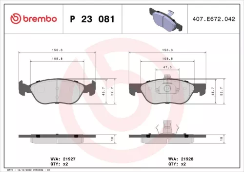 ABS Brake Pad Set, disc brake (P 23 081)