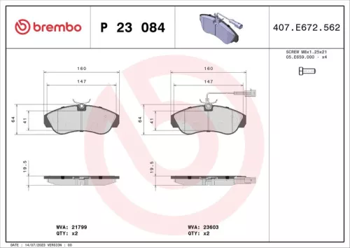 ABS Brake Pad Set, disc brake (P 23 084)