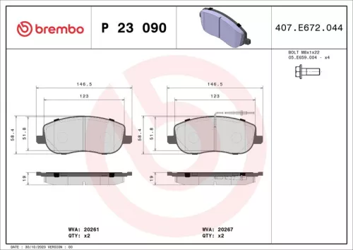 ABS Brake Pad Set, disc brake (P 23 090)