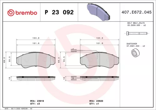 ABS Brake Pad Set, disc brake (P 23 092)