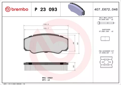 ABS Brake Pad Set, disc brake (P 23 093)