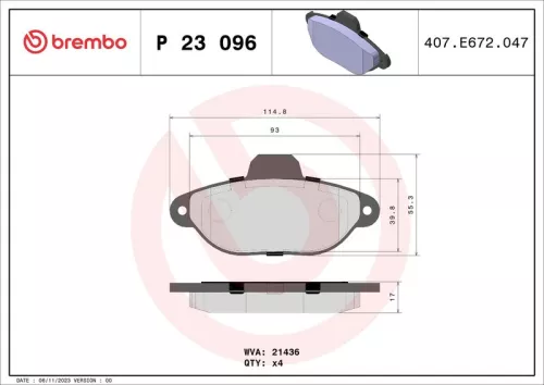 ABS Brake Pad Set, disc brake (P 23 096)