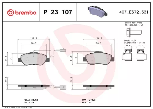 ABS Brake Pad Set, disc brake (P 23 107)