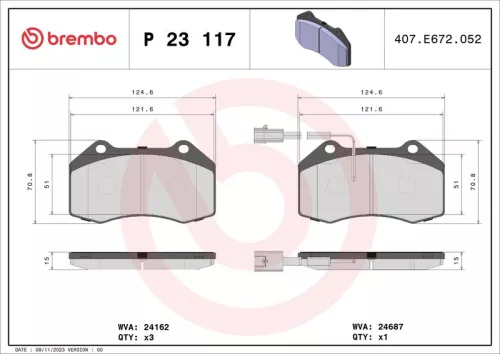 ABS Brake Pad Set, disc brake (P 23 117)