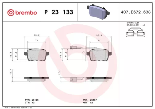 ABS Brake Pad Set, disc brake (P 23 133)