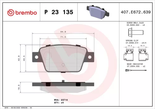 ABS Brake Pad Set, disc brake (P 23 135)