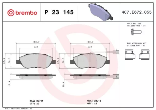 ABS Brake Pad Set, disc brake (P 23 145)
