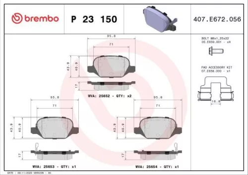 ABS Brake Pad Set, disc brake (P 23 150)