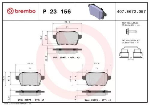 ABS Brake Pad Set, disc brake (P 23 156)