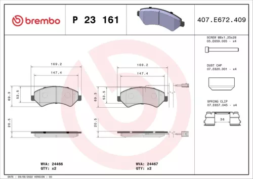 ABS Brake Pad Set, disc brake (P 23 161)