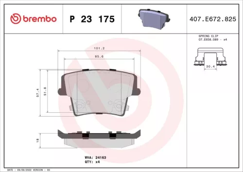 ABS Brake Pad Set, disc brake (P 23 175)