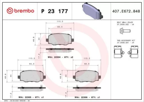 ABS Brake Pad Set, disc brake (P 23 177)
