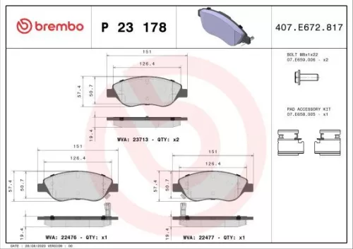 ABS Brake Pad Set, disc brake (P 23 178)